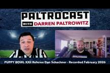 Navigate to Paltrocast; features interviews with "Puppy Bowl" referee and producer Dan Schachner